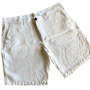 F&F Men's 100% Linen Shorts, Off-White/Cream - Size 38.  In excellent condition